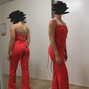 Red Wider leg Jumper